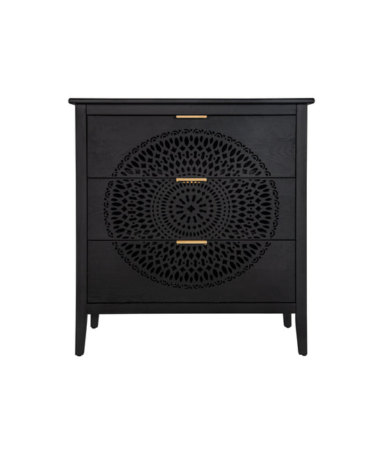 Abundanz 3-Drawer Dresser with Hollow Pattern and Metal Handle