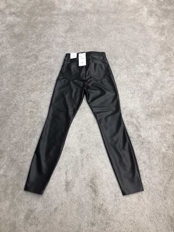 ZARA Pants Womens Black Medium Leather Ankle Skinny Pant High Rise Pockets