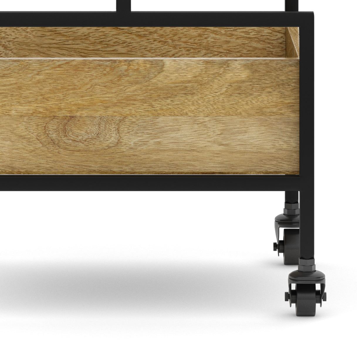 16" Bar Cart with Bottom Shelf and Locking Casters