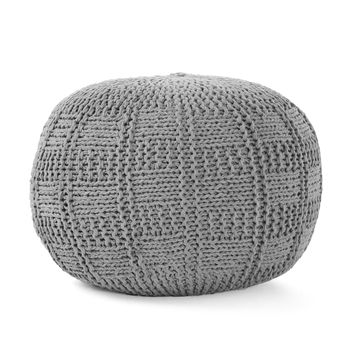 Fathomer Knitted Cotton Round Pouf