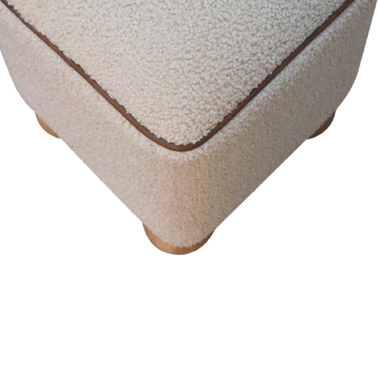 Enigmaaa Upholstered Footstool with Ball Feet and Square Shape