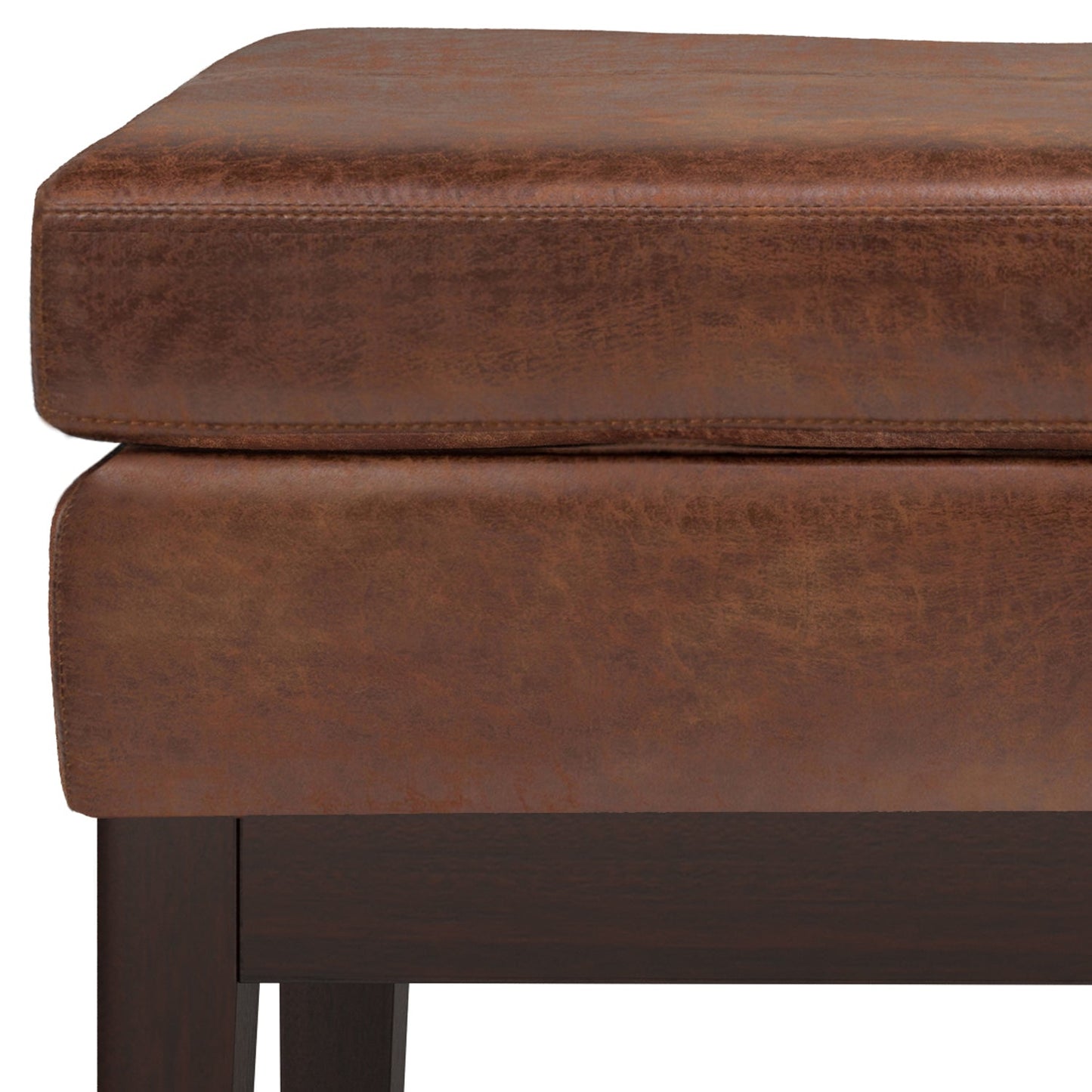 Veil 26.4" Ottoman Bench with Stitching Detail