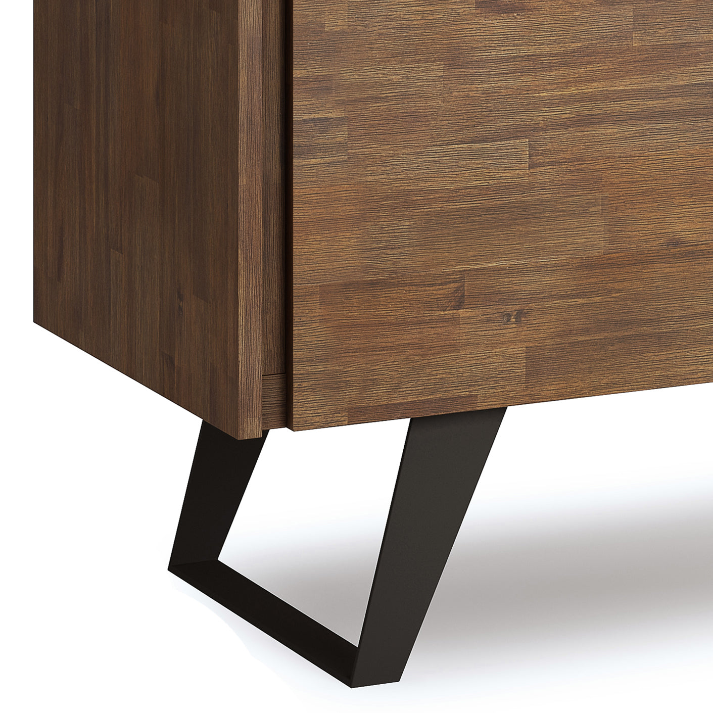 Passage 2-Door Storage Cabinet with 4 Adjustable Shelves and Metal Angled Legs