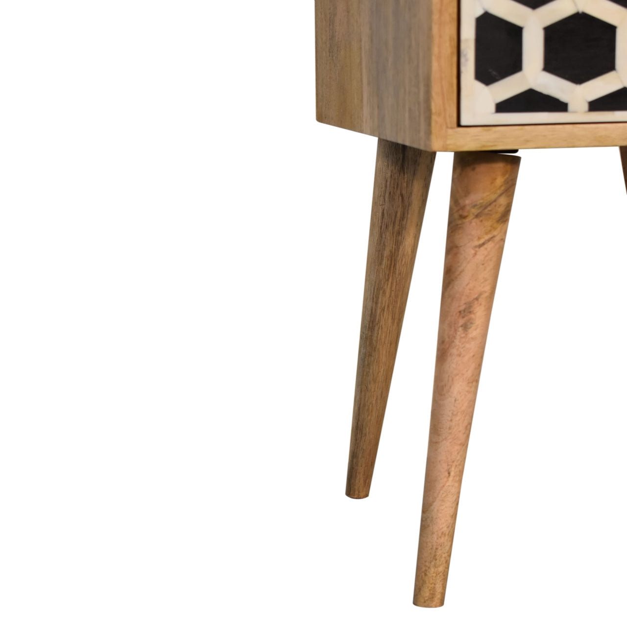 Arcanist Bone Inlay Bedside with 2 Drawers and Tapered Legs