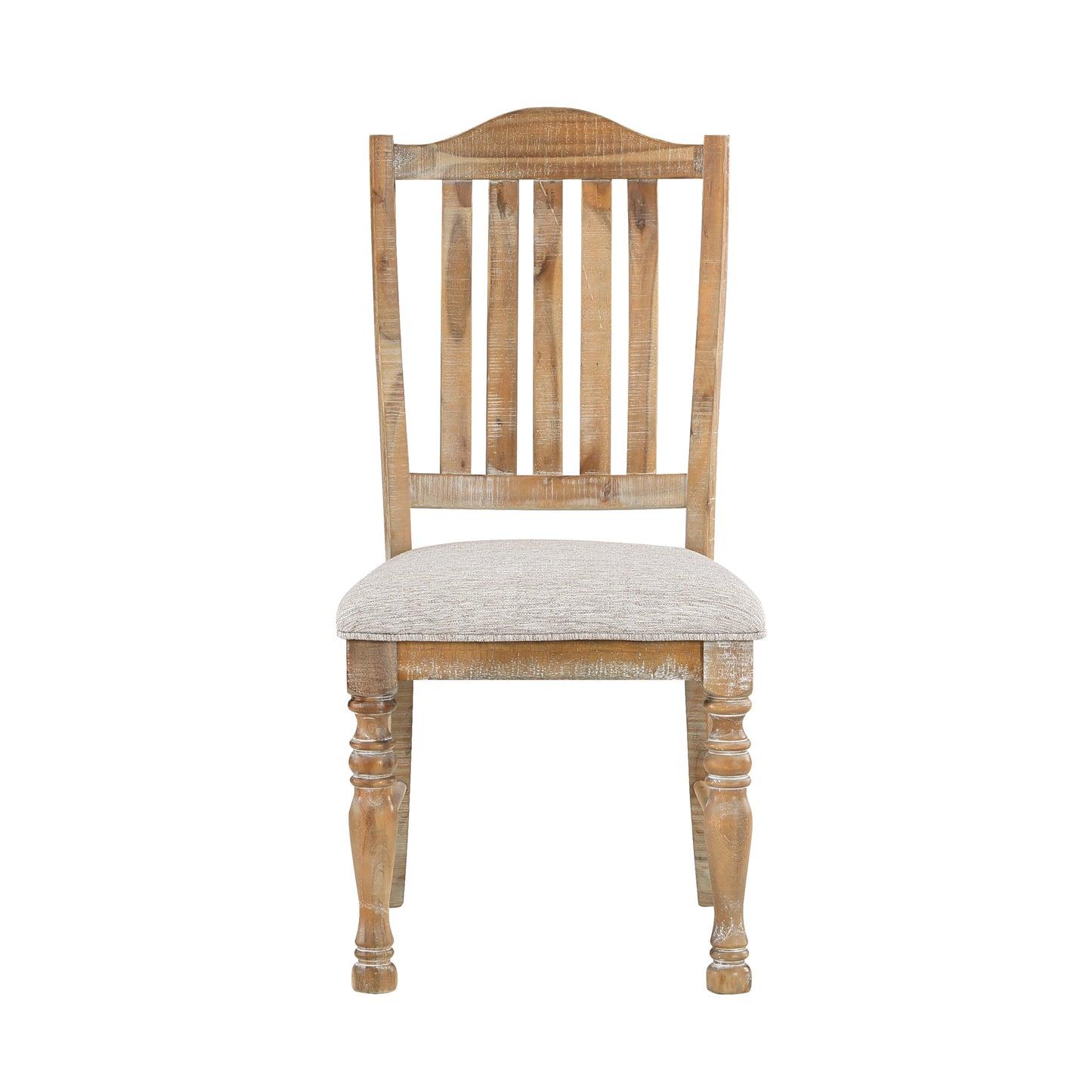 Styne Dining Chair with Vertical Slat-Back and Wood Frame, Set of 2