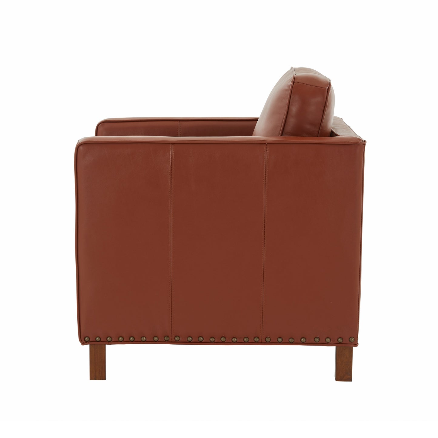 Upholstered Accent Chair with Nailhead Trim and Reversible Back Cushion