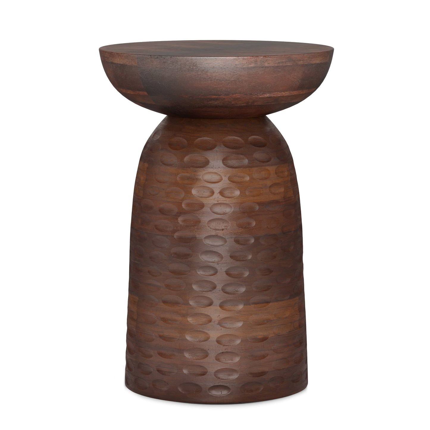 Centum Wooden Accent Table with Sleek Sculptural Design