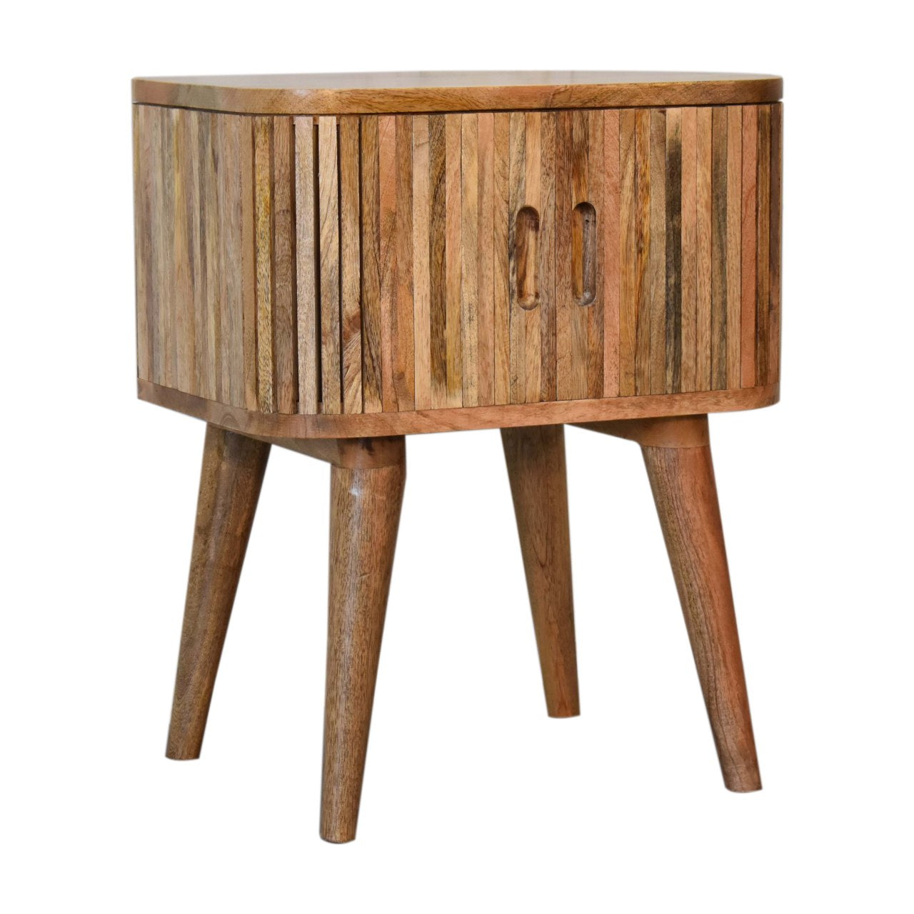 Solid Wood Bedside with 2 Cut-out Handles and Drawer