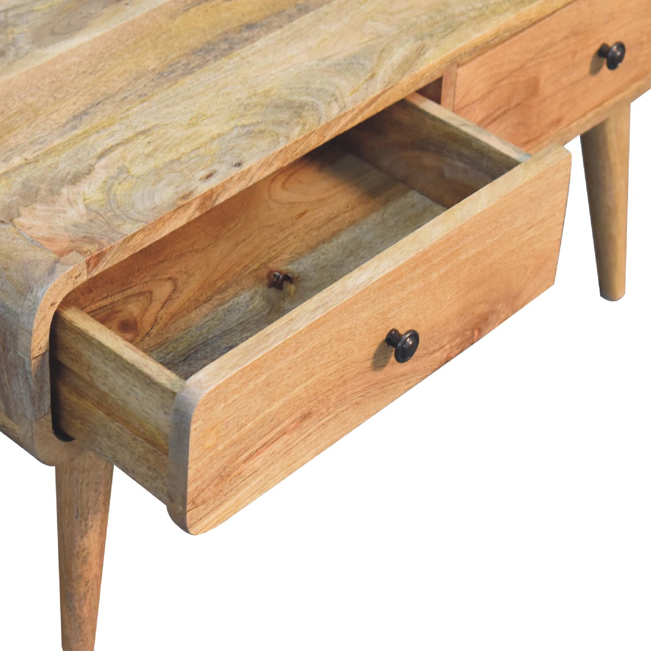 Coffee Table with 4 Drawers and Curved Frame