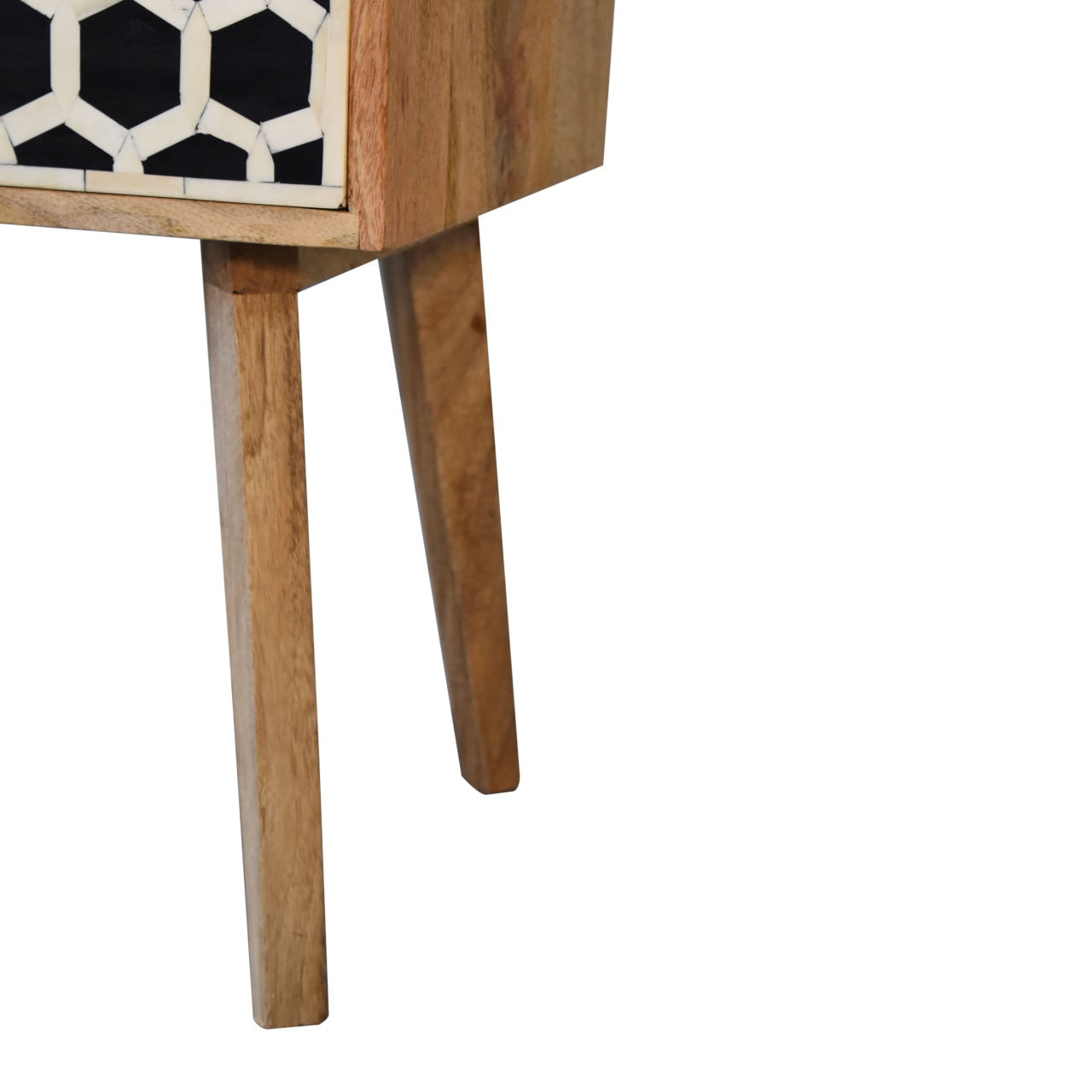 Arcanist Bone Inlay Bedside with 2 Drawers and Wood Frame