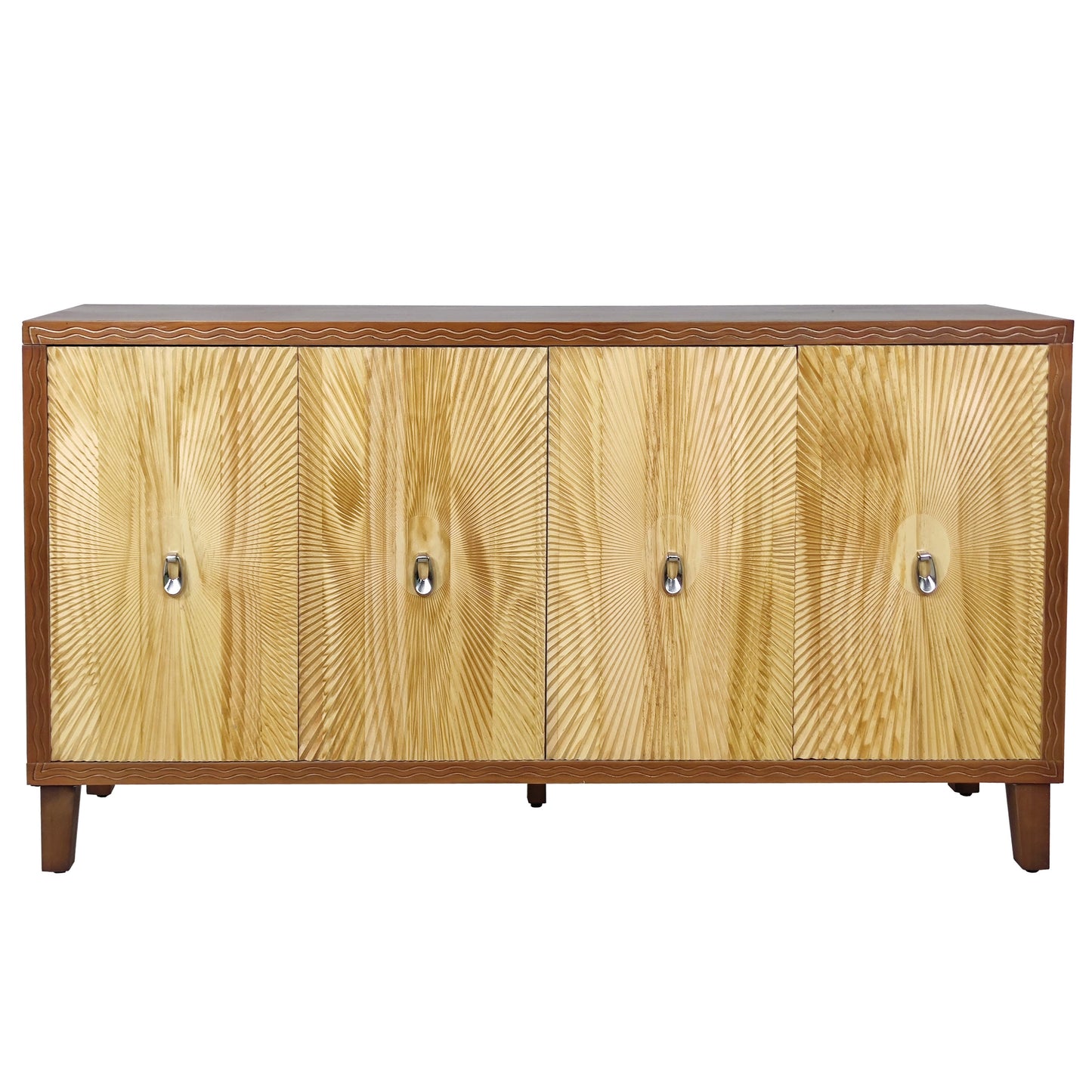 Storage Cabinet with 4 Doors and Adjustable Shelves