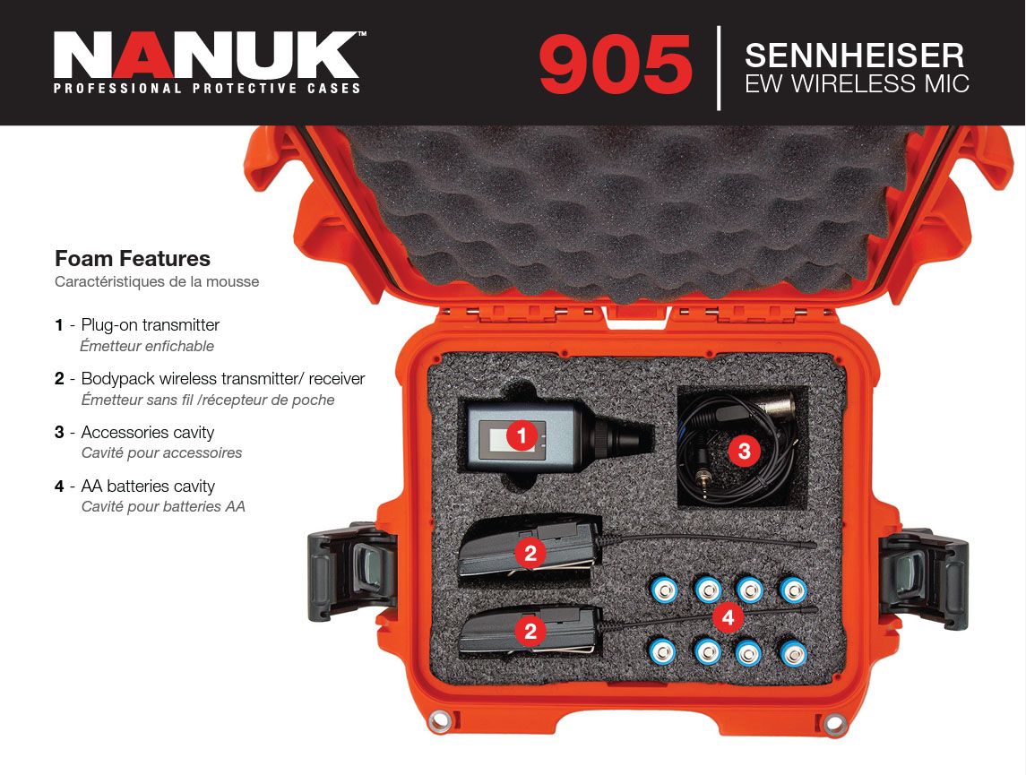 Nanuk 905 Case for Sennheiser EW Wireless Mic (Black)