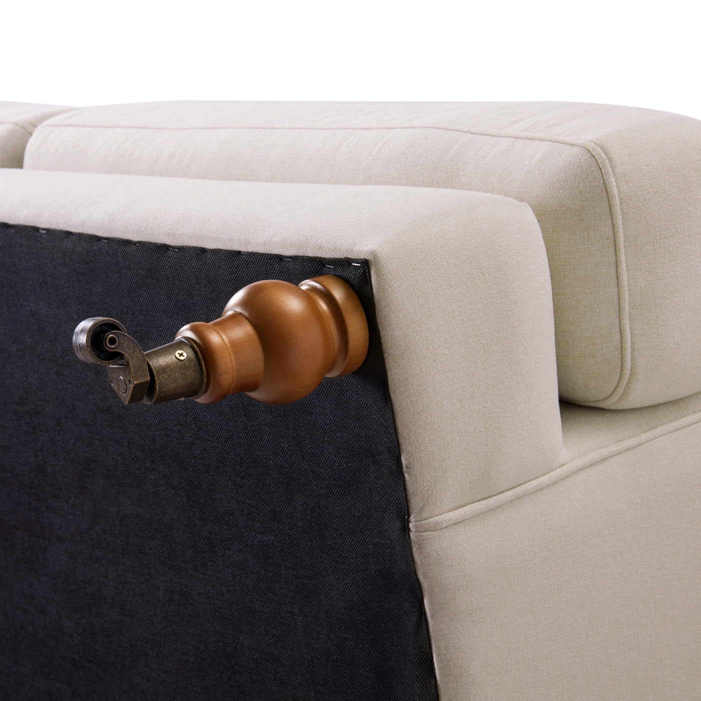Creations Upholstered Sofa with Metal Casters and 3 Cushions Tightback