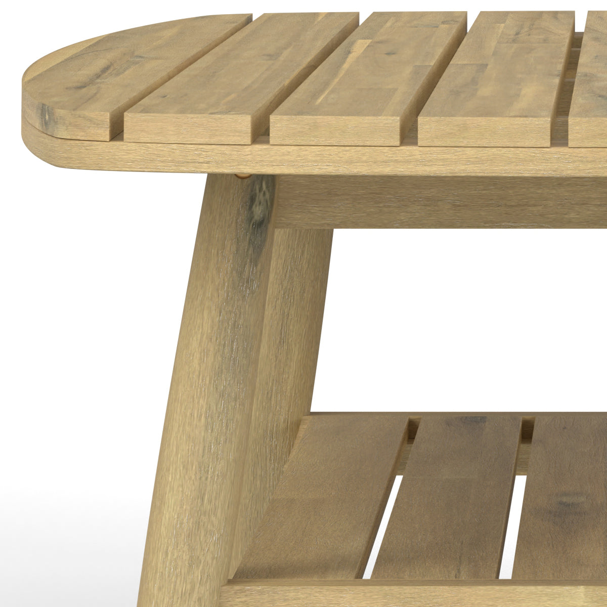 Outdoor Coffee Table with Bottom Slatted Shelf
