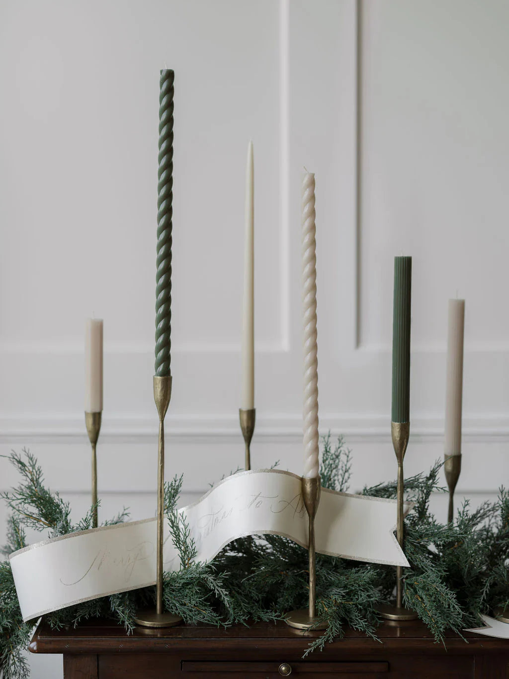 Pewter Iron Candleholders, Set of 3