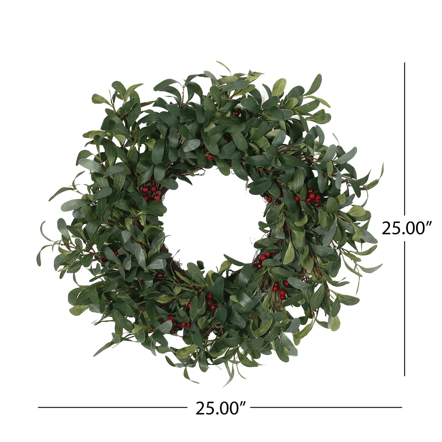 Zavin 25-inch Wreath Olive Leaf with Red Fruit
