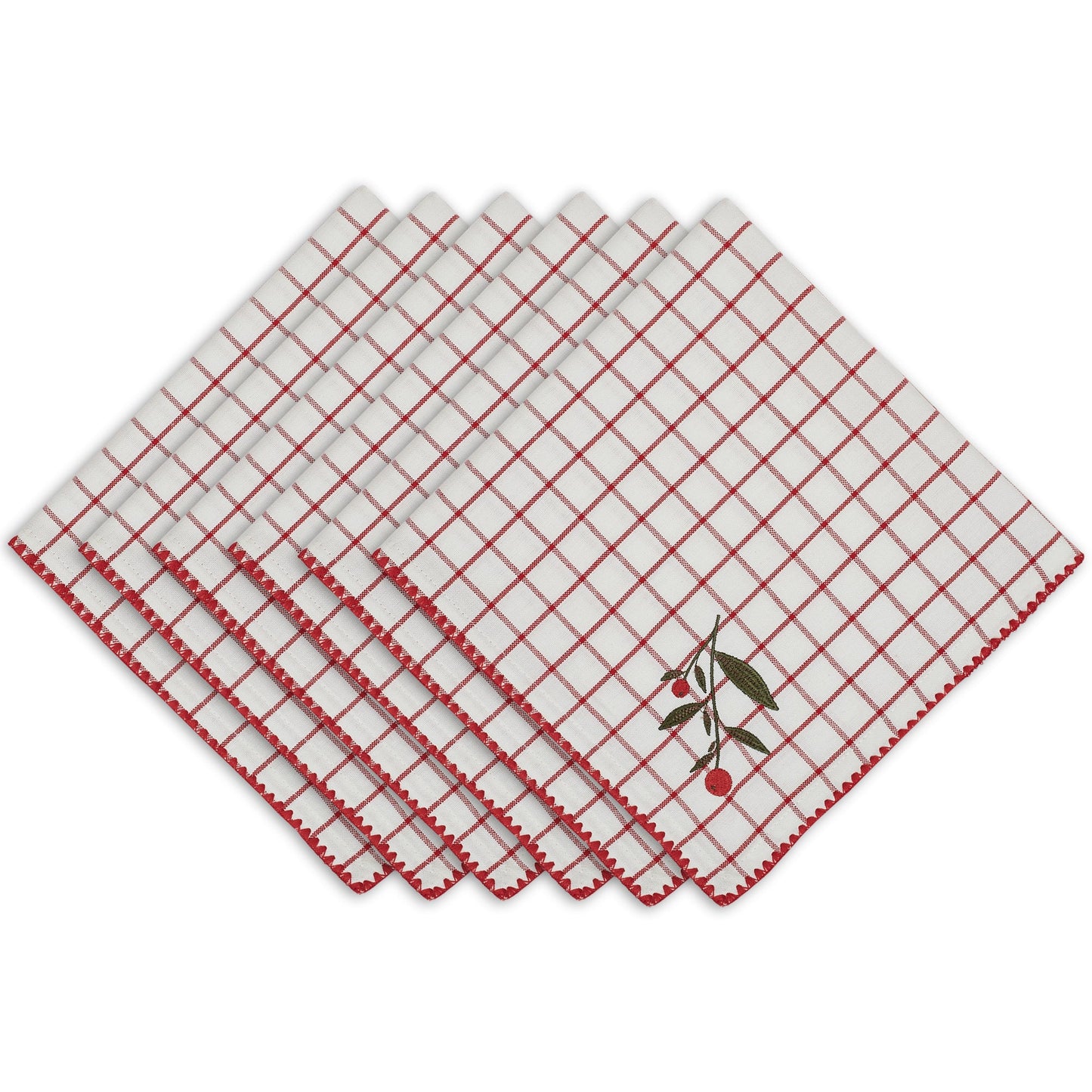 Berry Sprig Embellished Napkins, Set Of 6