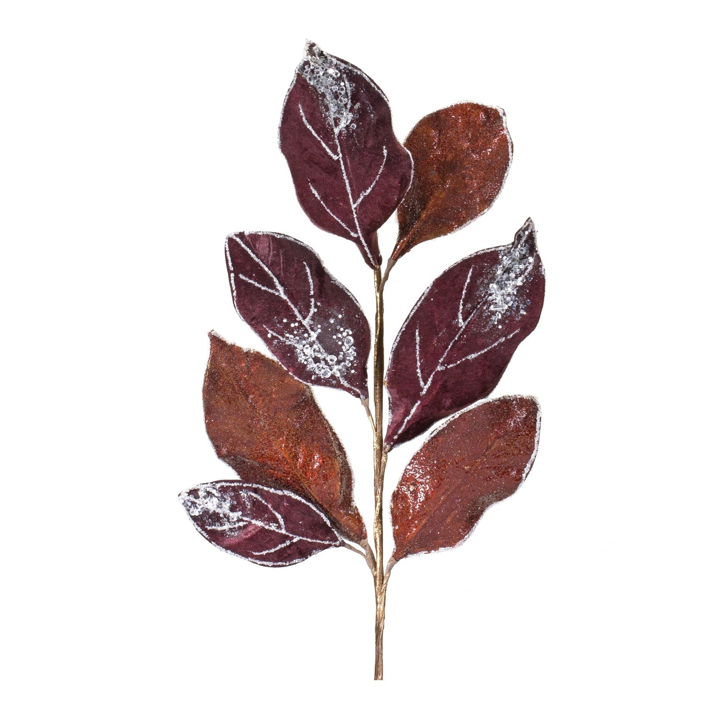 Glittered Leaf Spray, Set of 2