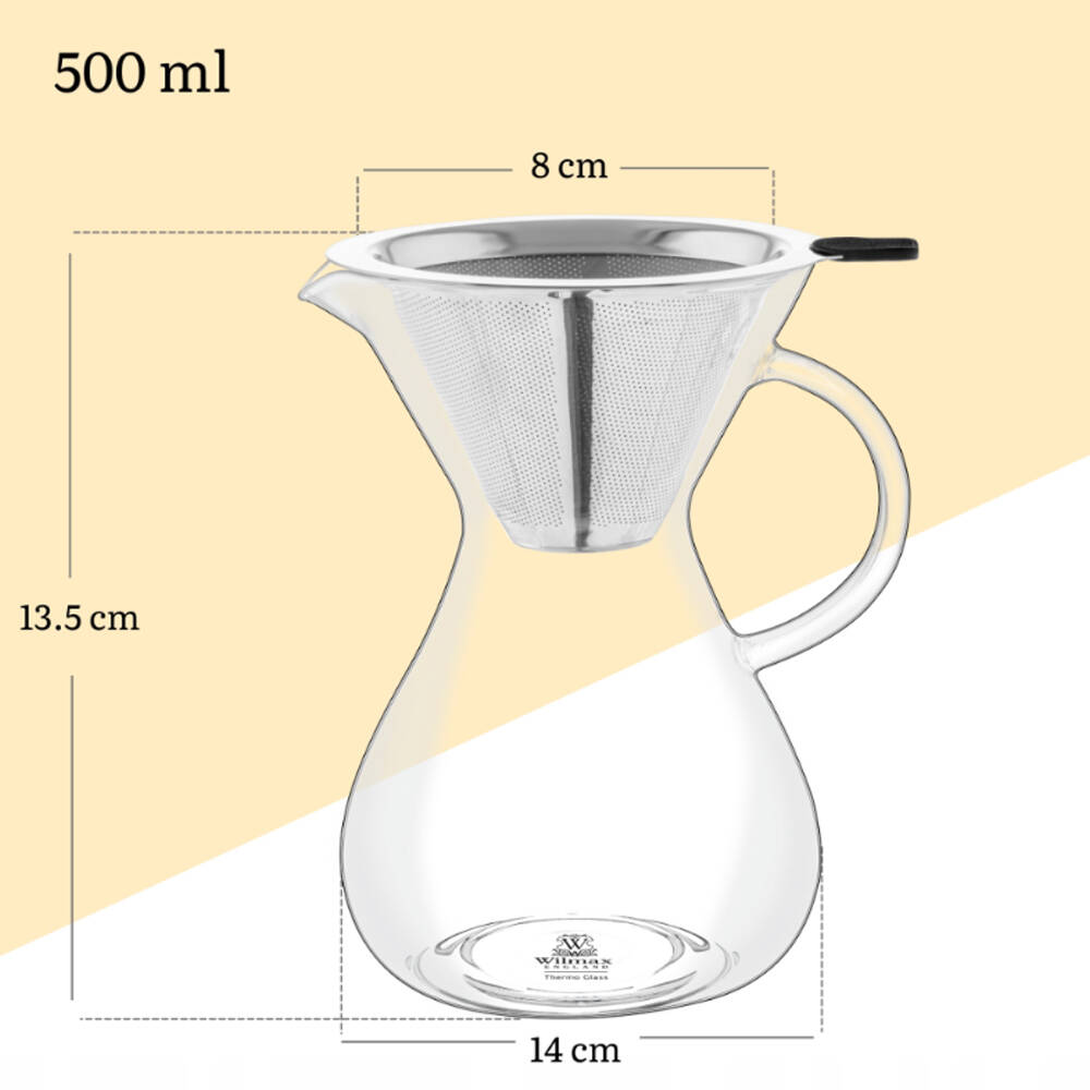 Wilmax England Thermo Coffee Decanter 500ml with Stainless Steel Filter