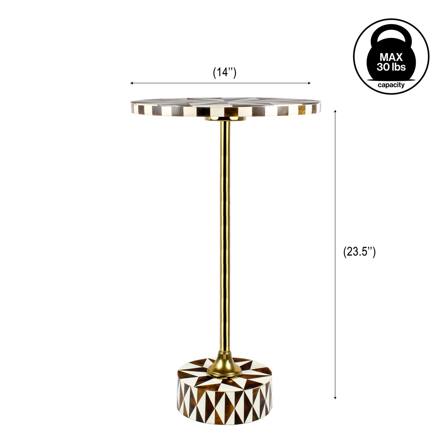 Calix Contemporary Minimalist Metal/Resin Round End Table