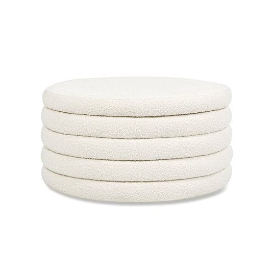 Capstone Round Upholstered Storage Cocktail Ottoman