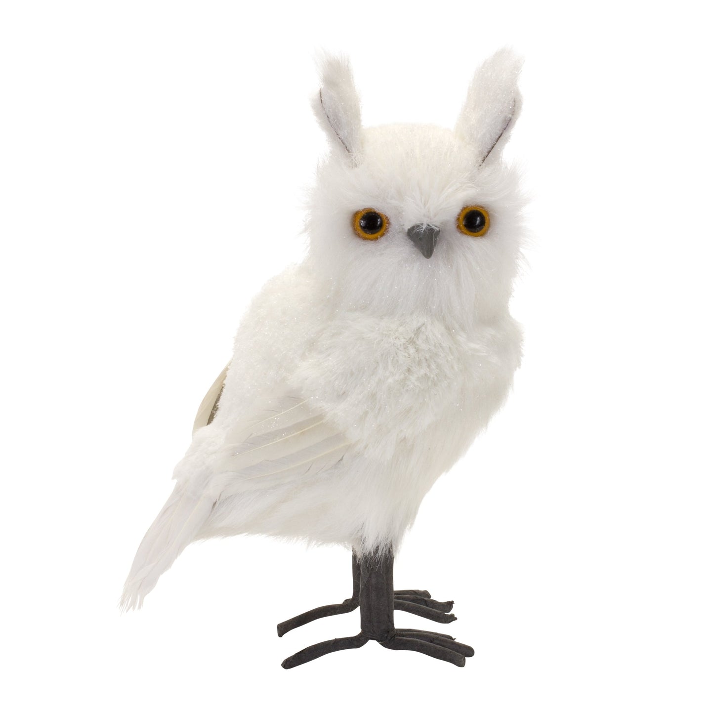 White Winter Owl Foam Decoration, Set of 4