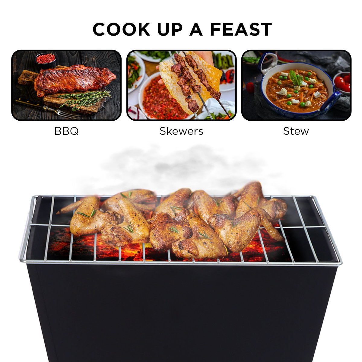 Wallaroo Portable Outdoor Fire Pit for BBQ, Grilling & Camping Cooking