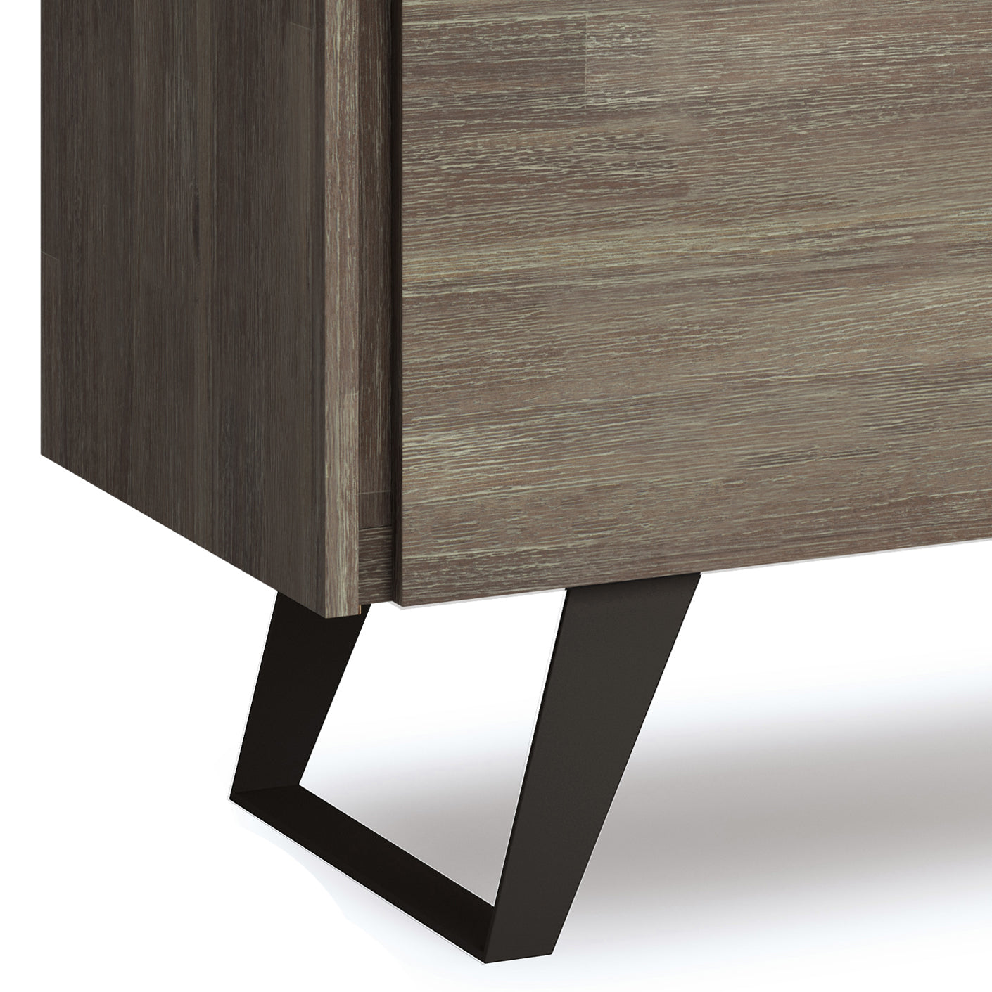 Passage 2-Door Storage Cabinet with 4 Adjustable Shelves and Metal Angled Legs