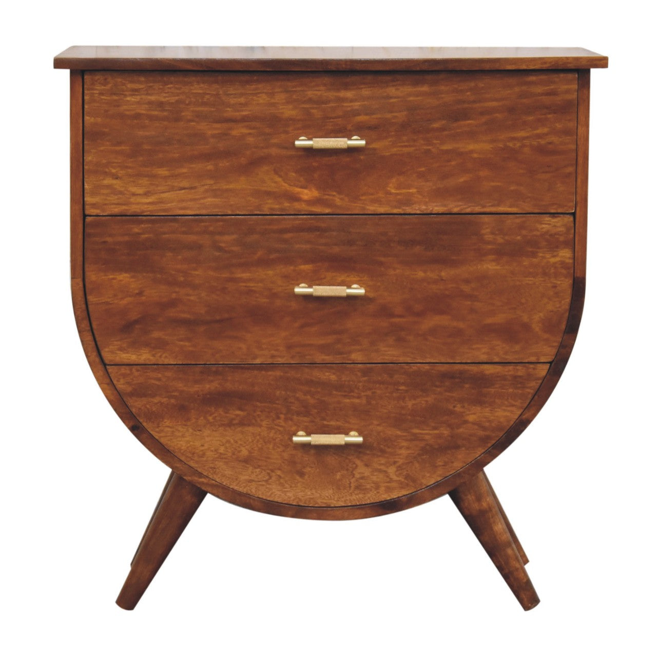 3-Drawer Nightstand with Tapered Legs
