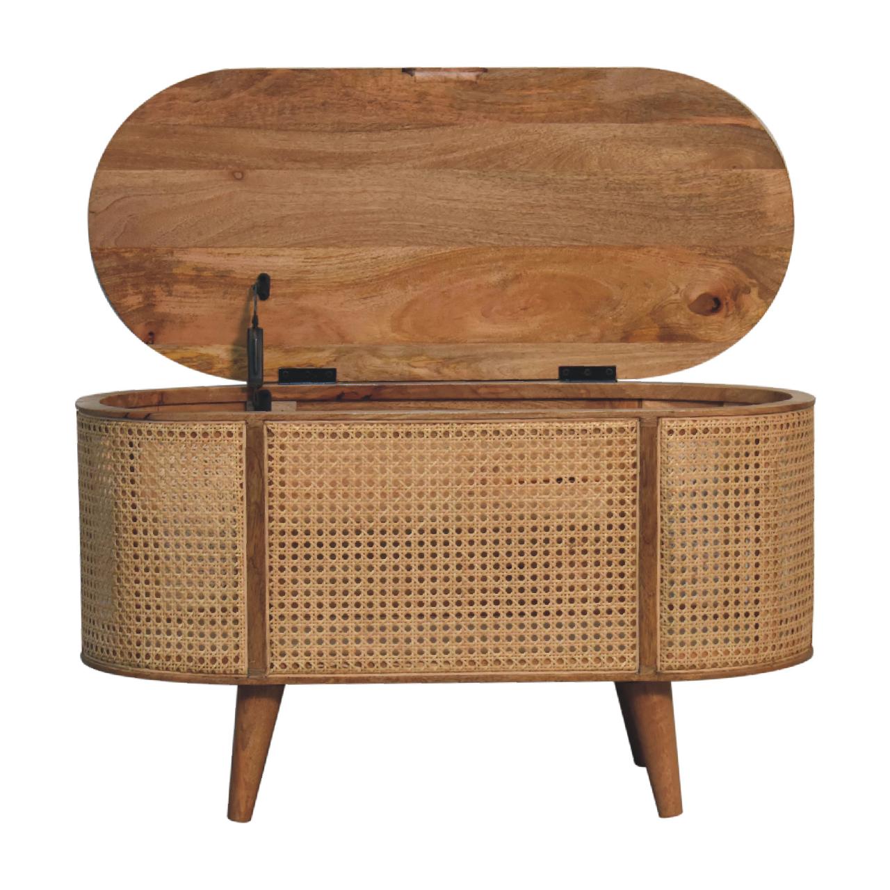 Decipher Rounded Lid up Blanket Box with Wood Frame