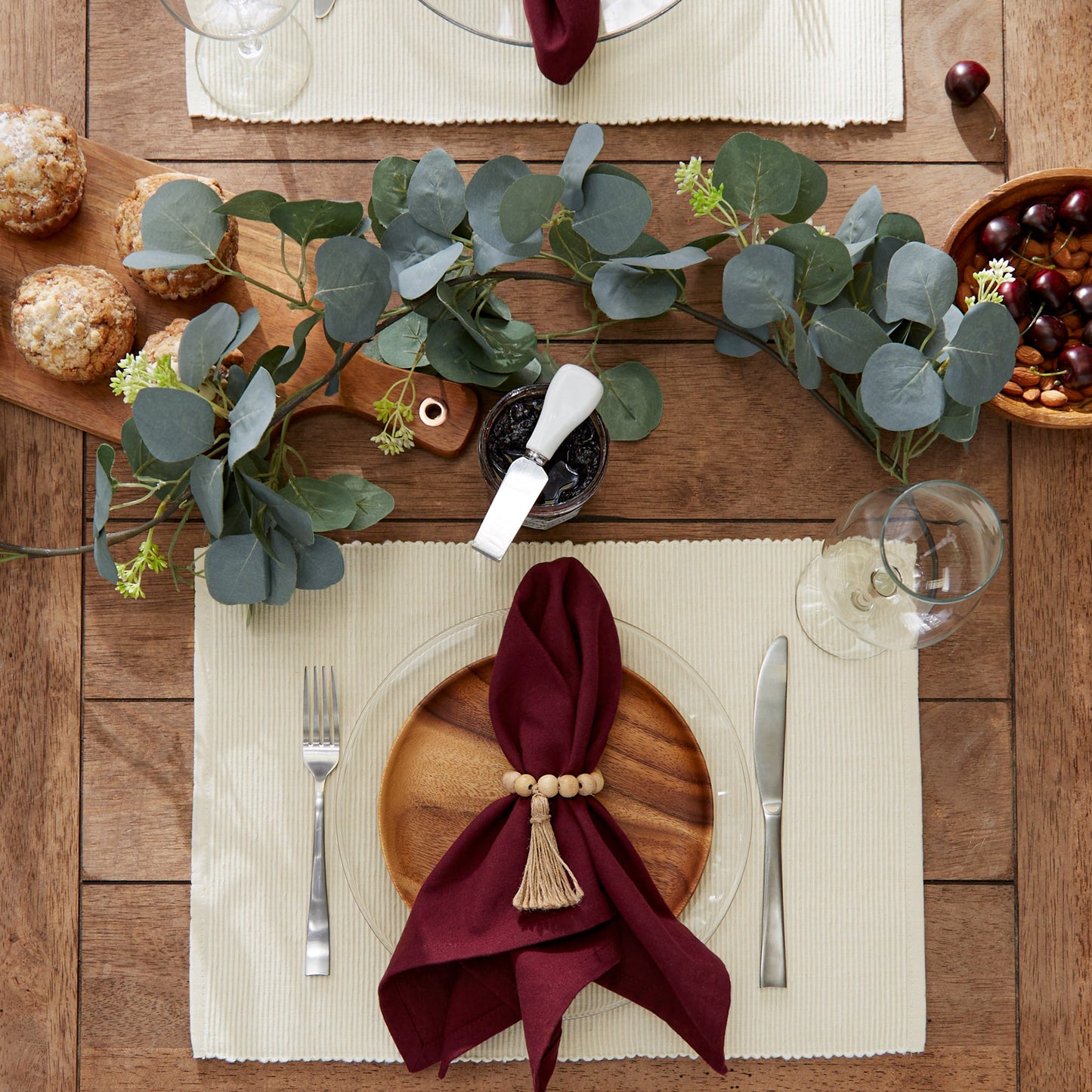 Natural Ribbed Placemats, Set Of 6