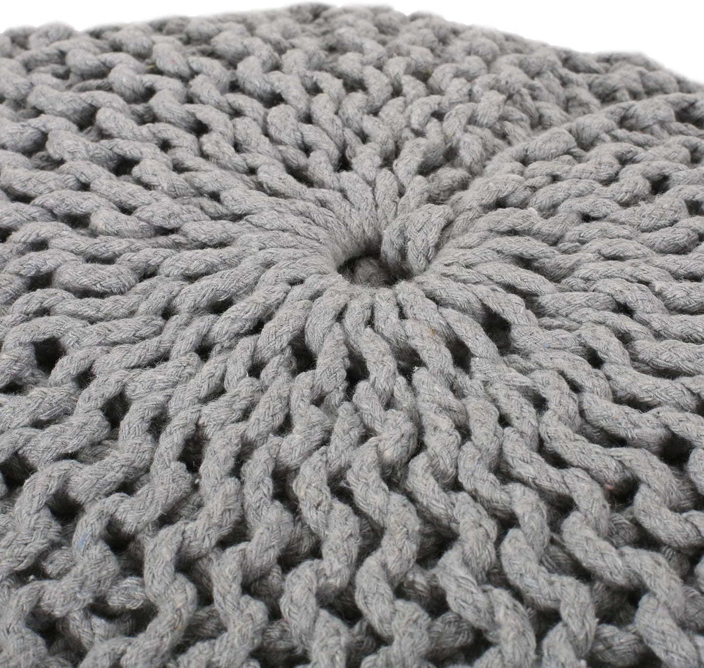 Fathomer Knitted Cotton Round Pouf