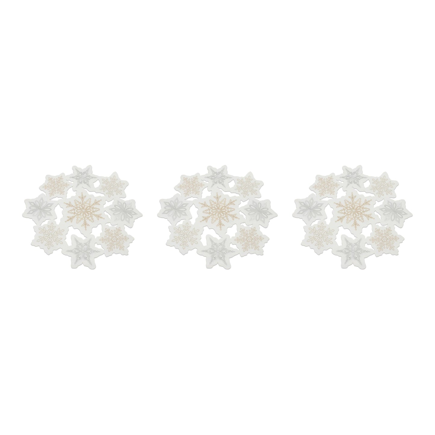 Embroidered Snowflake Doily, Set of 3