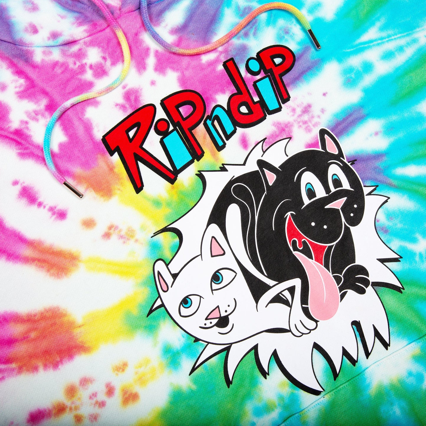 Nerm & Jerm Show Hoodie (Rainbow Spiral Dye)