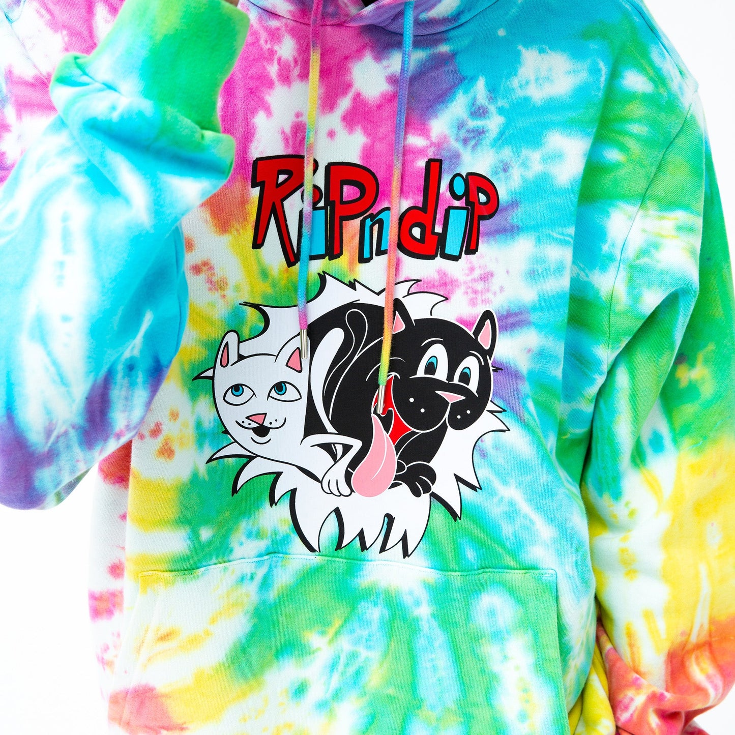 Nerm & Jerm Show Hoodie (Rainbow Spiral Dye)