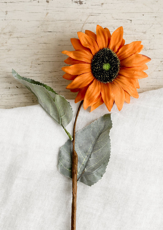Faux Autumn Sunflower Stem
