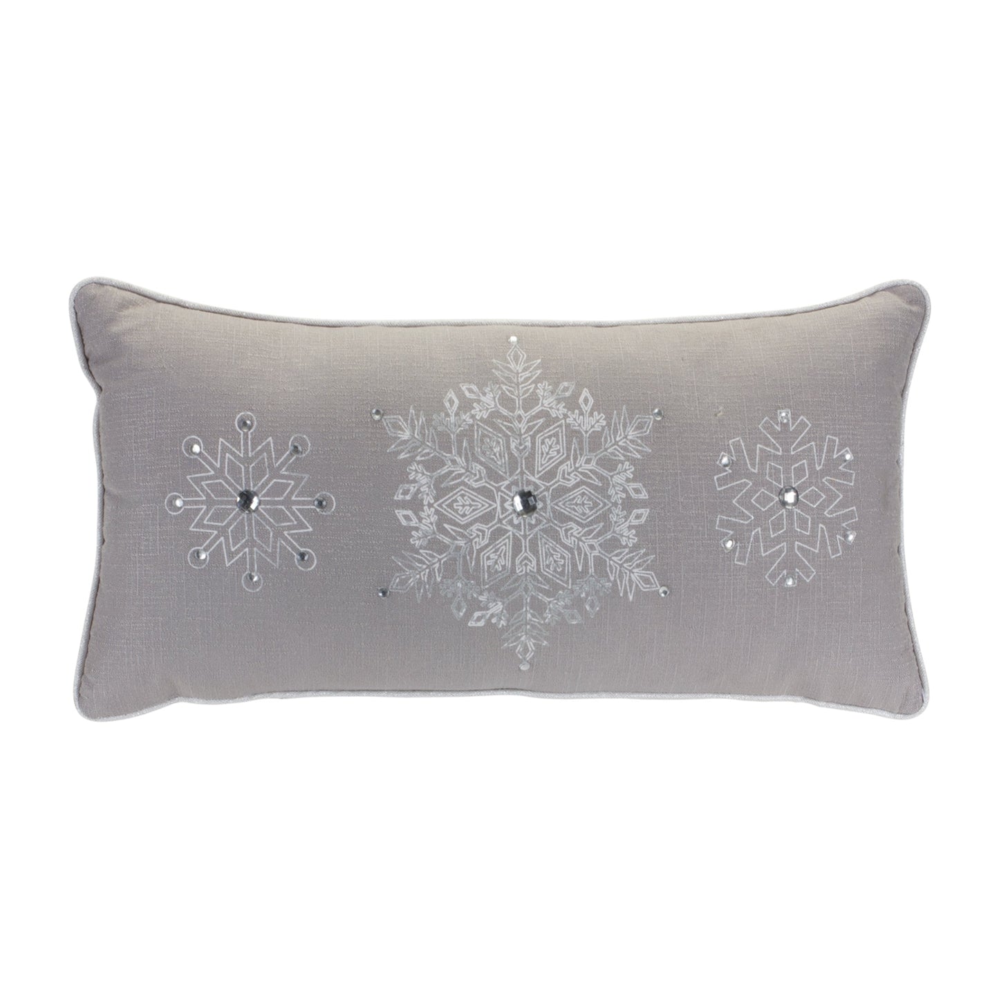 Bead Embroidered Snowflake Pillow, Set of 2
