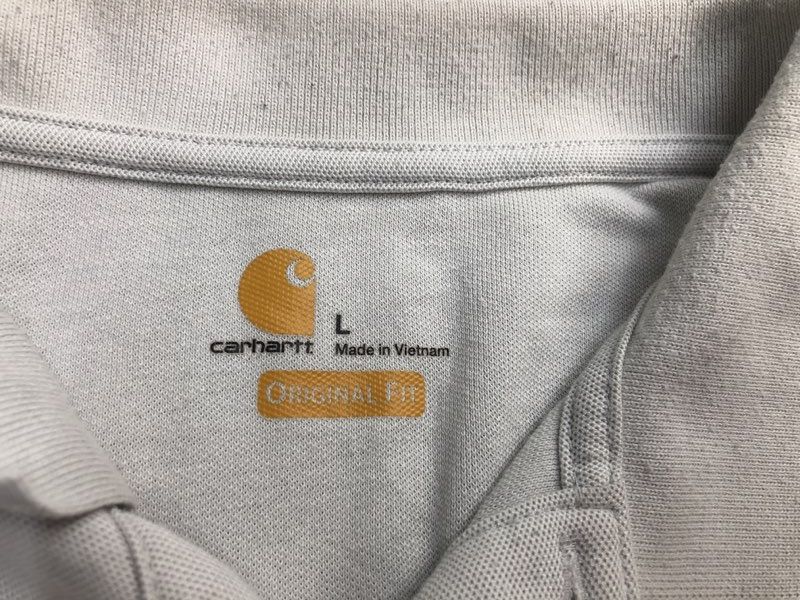 Carhartt Polo Shirts Mens Large Off White Original Fit Short Sleeve United