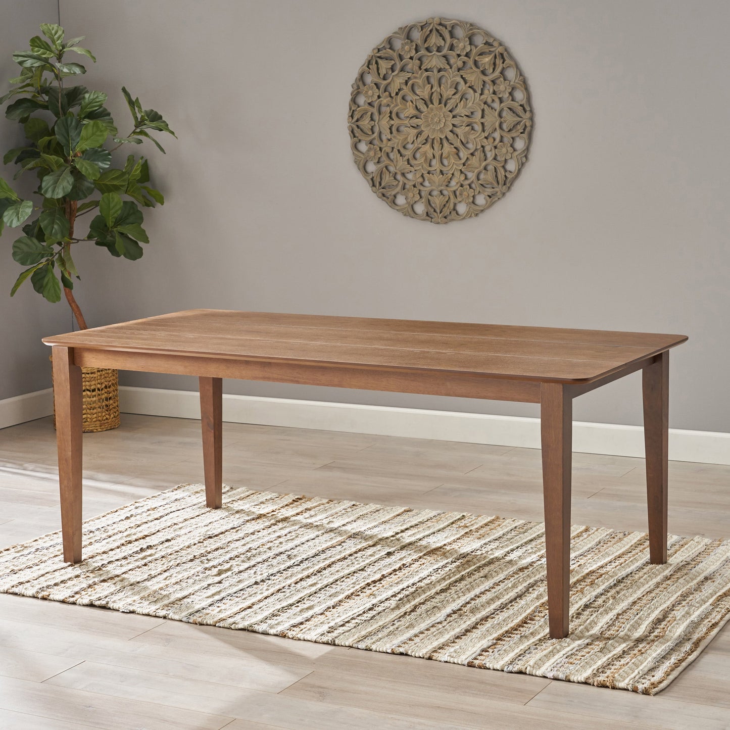 Solid Wood Dining Table with Square Legs