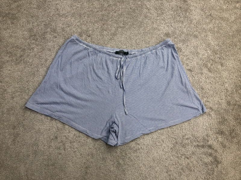 Polo By Ralph Lauren Shorts Womens X Large Blue Casual Sweat Shorts Pinstripe