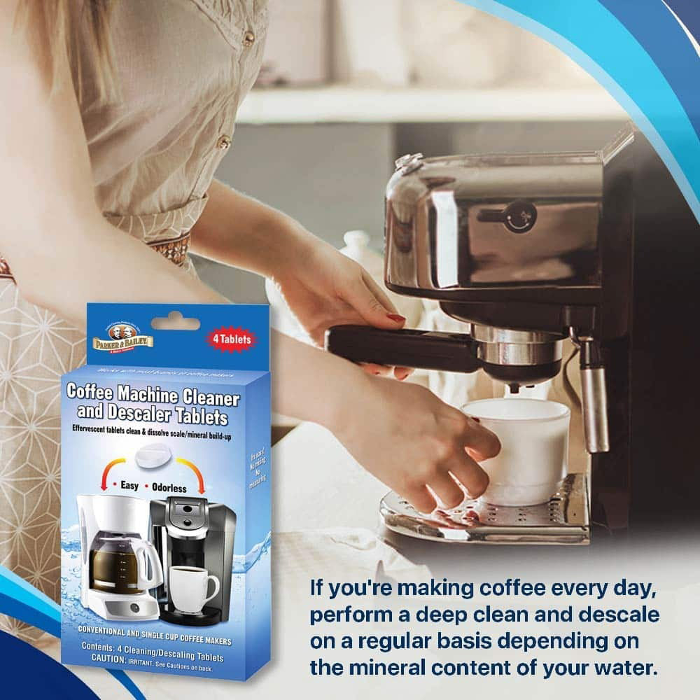 Parker and Bailey 4-Pack Coffee Machine Cleaner and Descaler Tablets