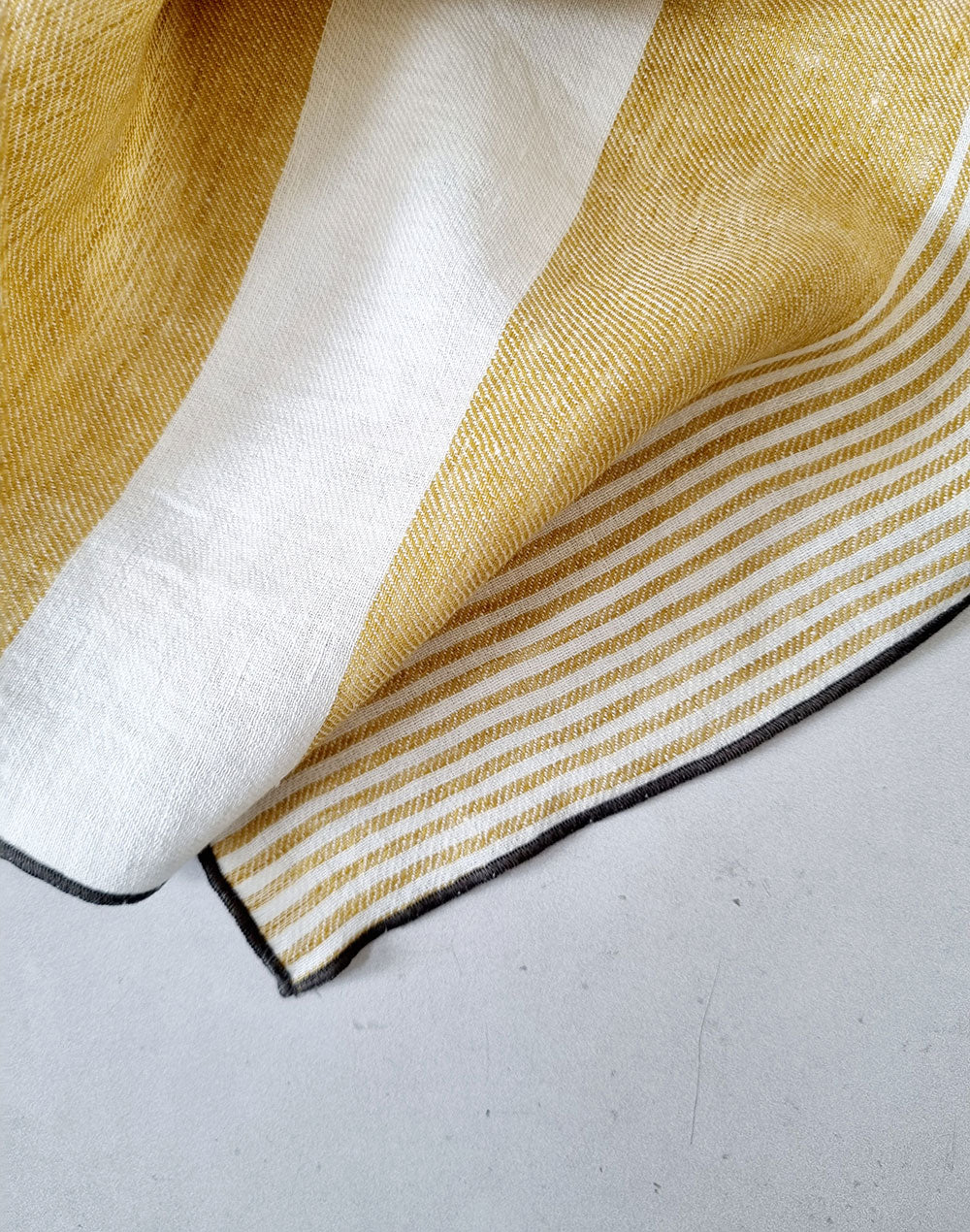 100% Linen Yellow Striped Napkin, Set of 4