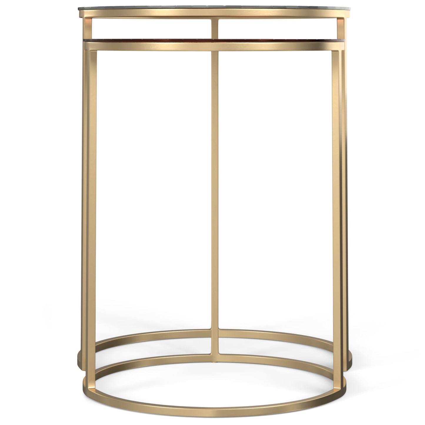 2-Piece Nesting Table Set with Etched Top and Round Base