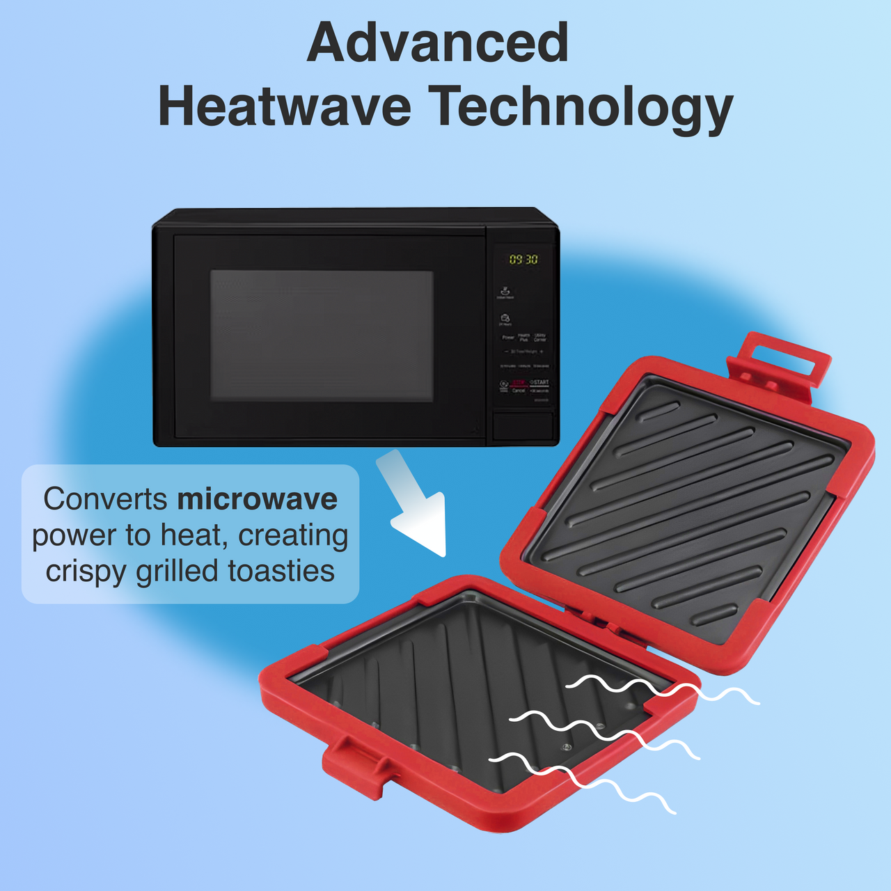 Laser Microwave Toastie Maker with Heatwave Tech (Red)