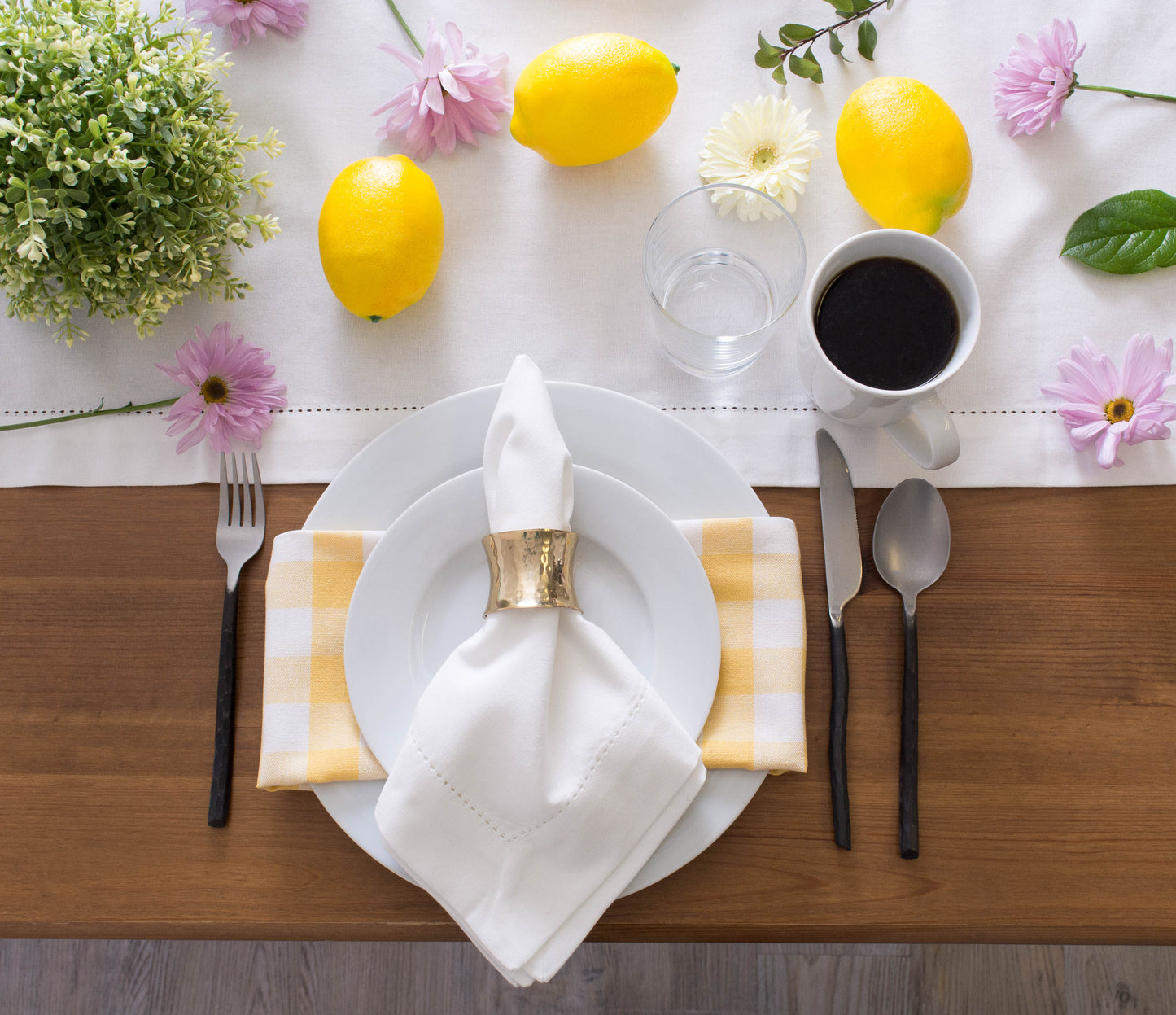 Off-White Hemstitch Table Runner 14X108