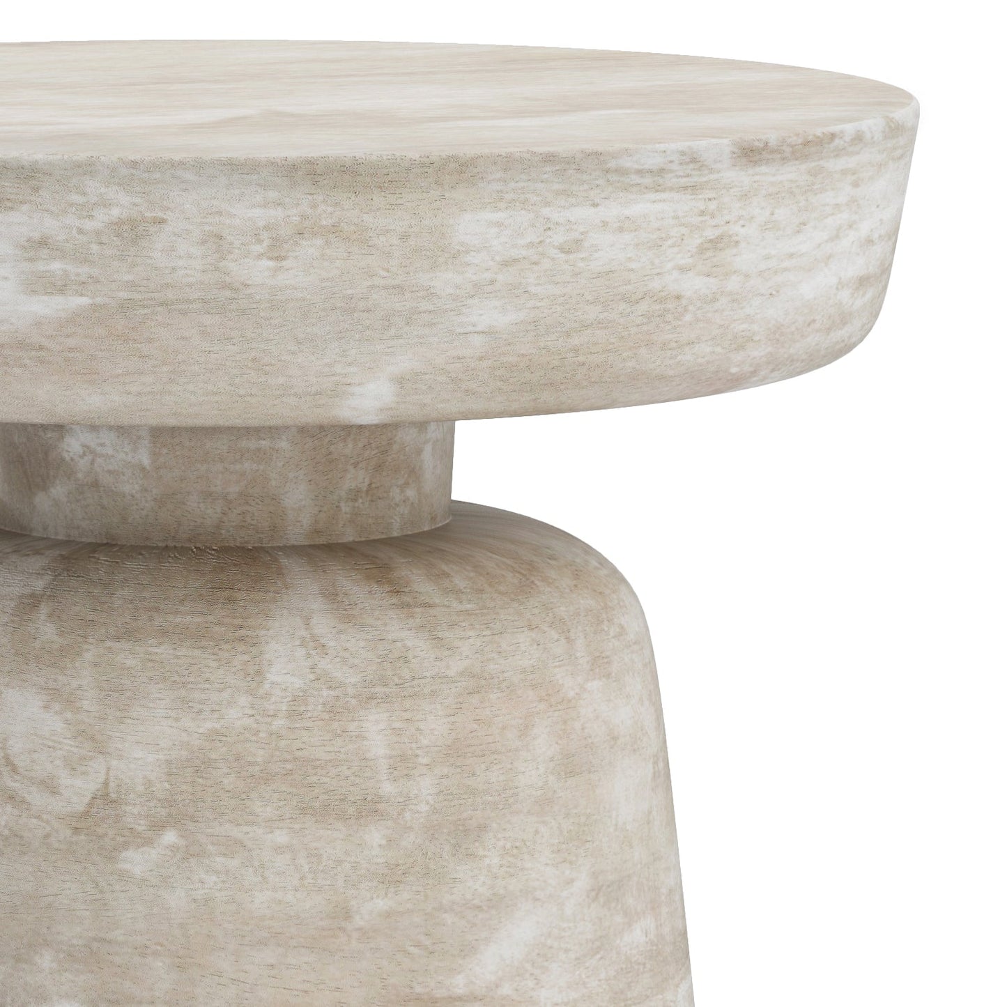 Xylophone Wooden Accent Table with Sculptural Design and Round Top