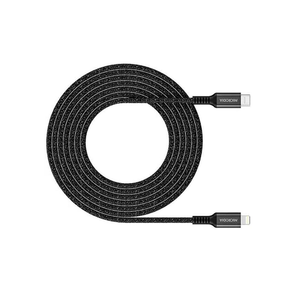 Microdia ExeCable Tweed PD60W USB-C to 8-Pin Cable 2.6m (Charcoal)