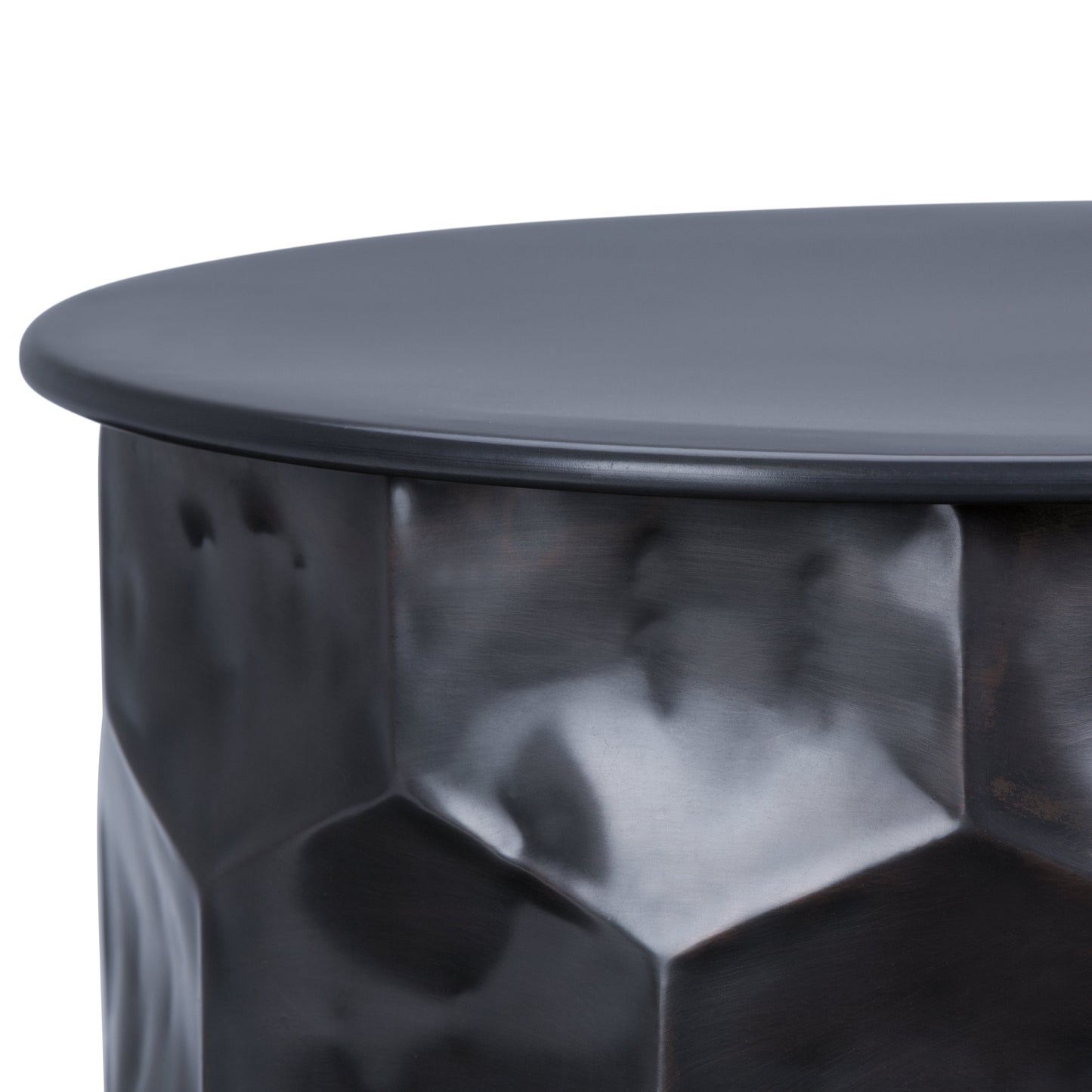 Opalescence Metal Side Table with Removable Round Top and Honey Comb Design