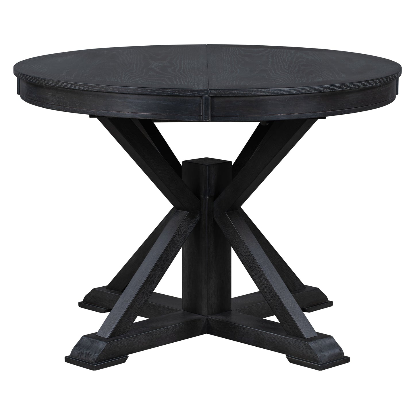Melin Extendable Dining Table with Wood Frame and X-Shaped Base