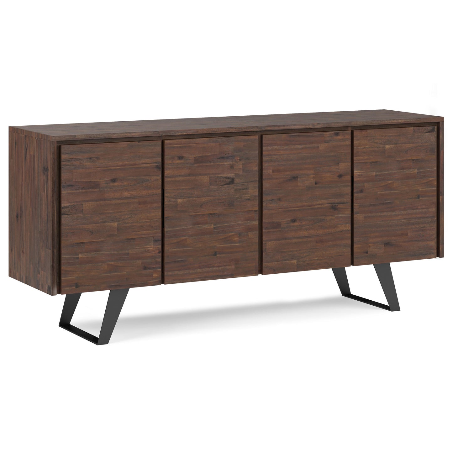 Passage 4-Door Buffet Cabinet with 4 Adjustable Shelves and Metal Angled Legs